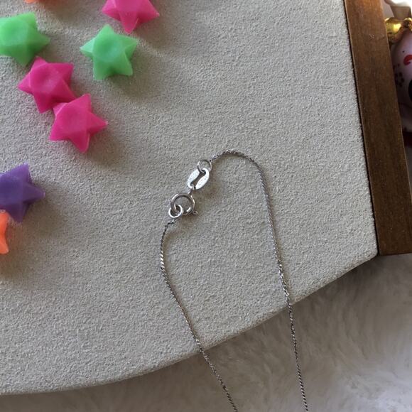 Sterling Silver Pink Heart Pendant Necklace - Picture 5 of 5